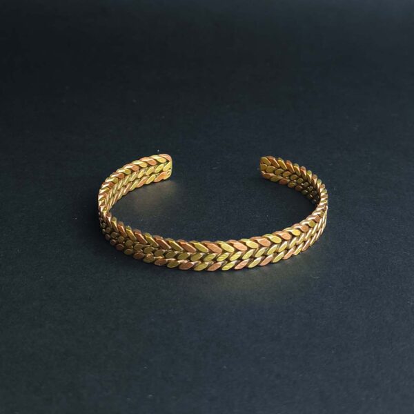 bracelet unique en cuivre rouge et jaune